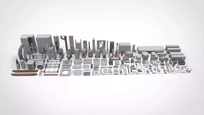 Sci-Fi architecture Elements collection 20 3D model