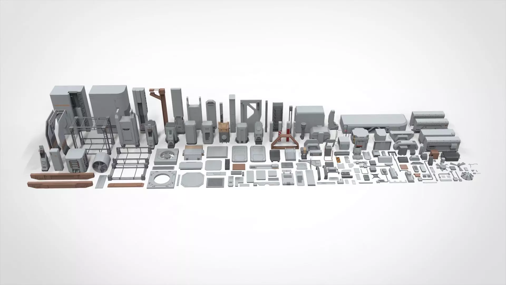 Sci-Fi architecture Elements collection 20 3D model_0