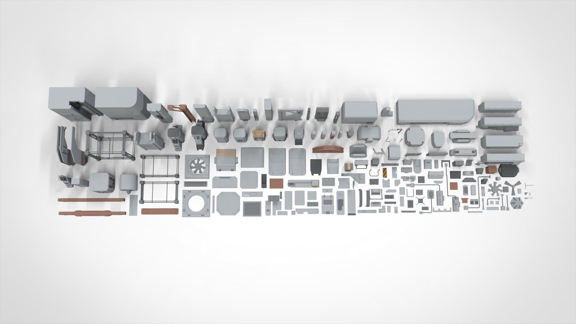 Sci-Fi architecture Elements collection 20 3D model_1