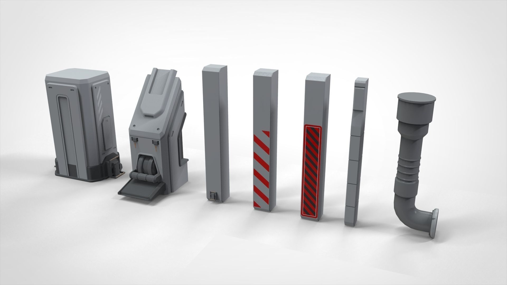 Sci-Fi architecture Elements collection 20 3D model_11