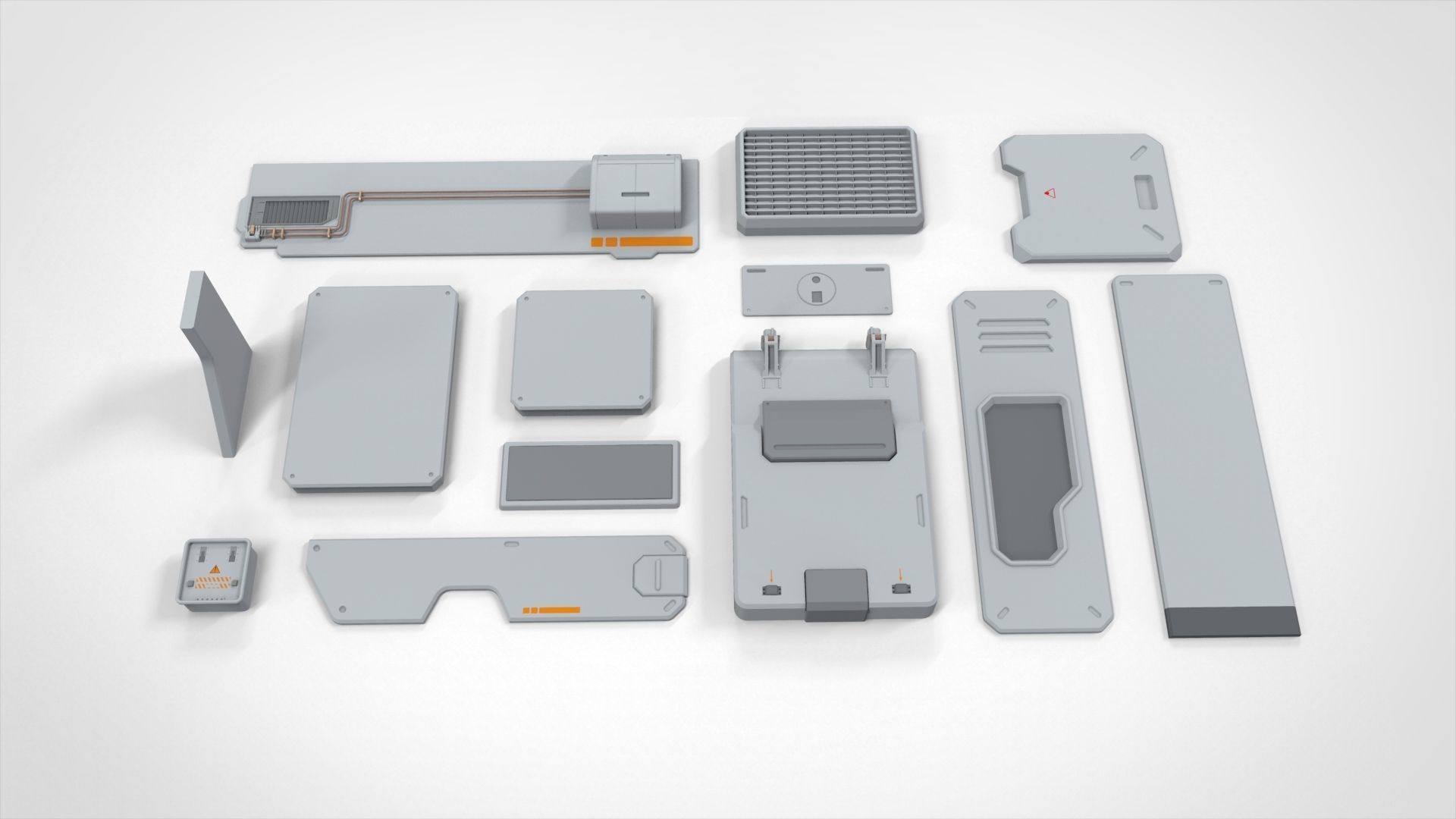 Sci-Fi architecture Elements collection 20 3D model_13