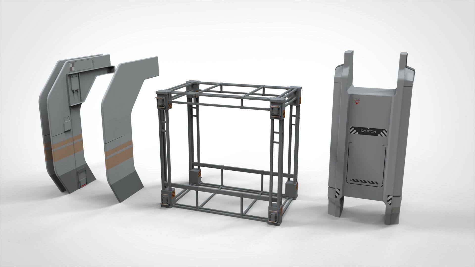 Sci-Fi architecture Elements collection 20 3D model_6