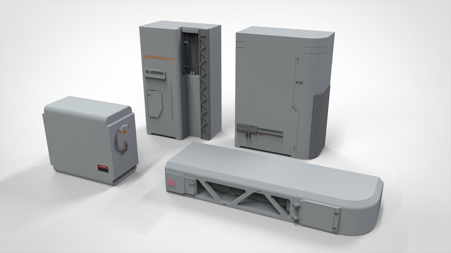 Sci-Fi architecture Elements collection 20 3D model_2