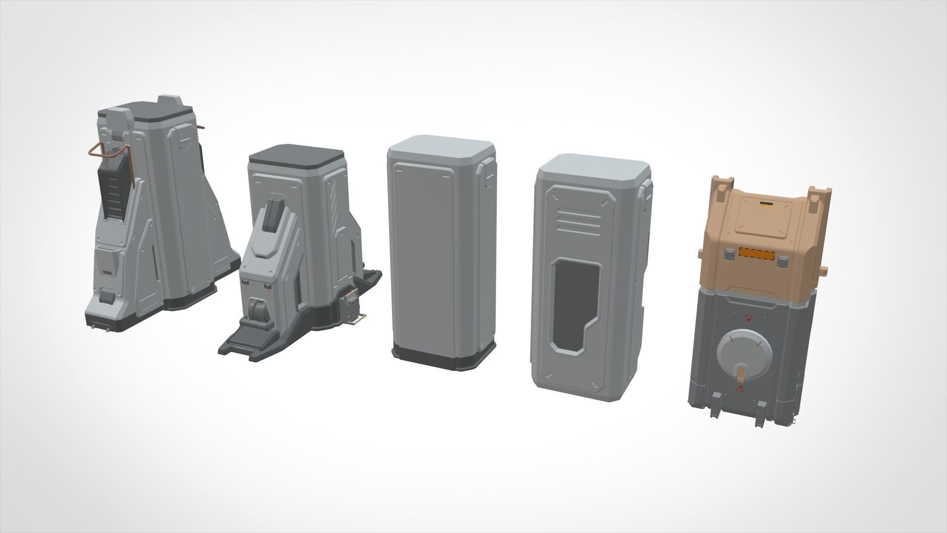 Sci-Fi architecture Elements collection 20 3D model_10