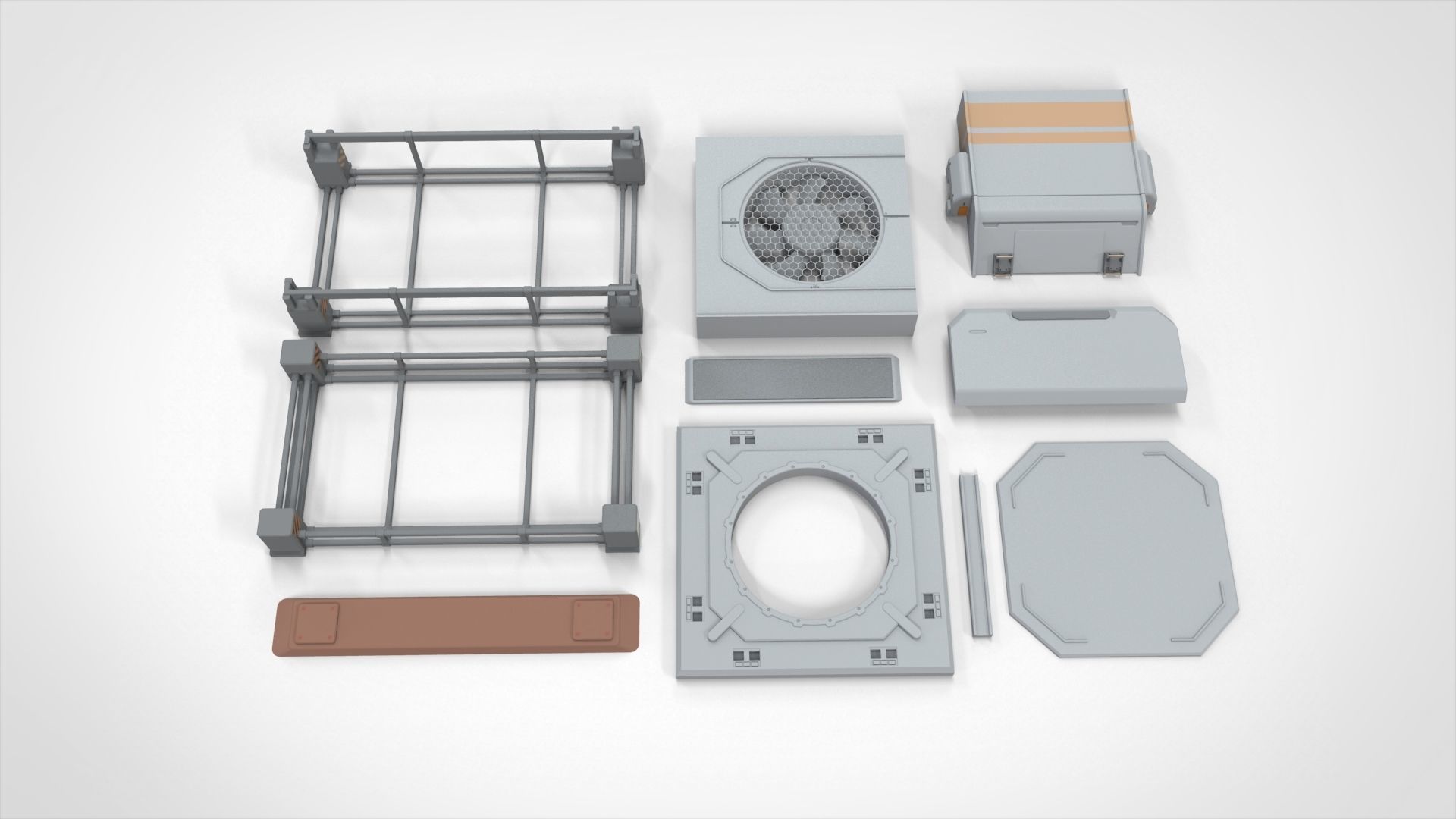 Sci-Fi architecture Elements collection 20 3D model_9