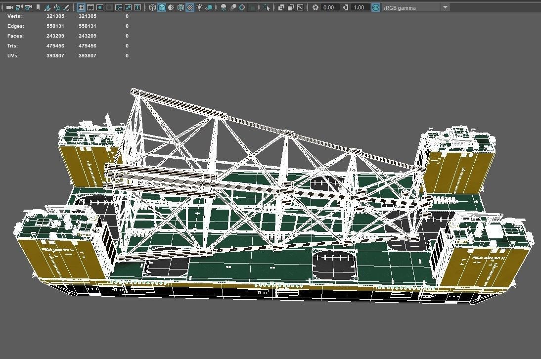 Heavy Lift Carriers barge Low-poly 3D model_19