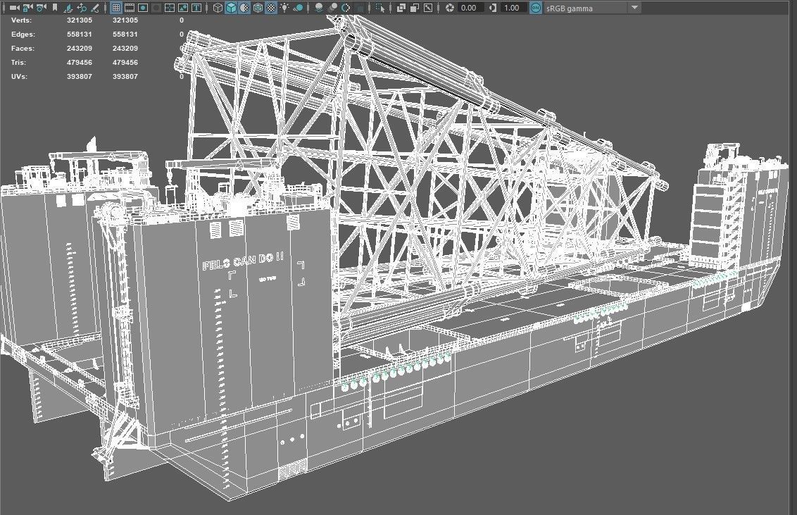 Heavy Lift Carriers barge Low-poly 3D model_22