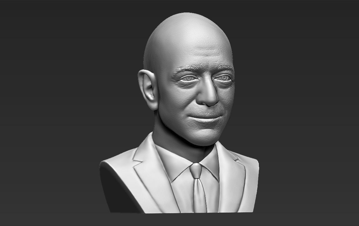 Jeff Bezos bust ready for full color 3D printing 3D print model_33