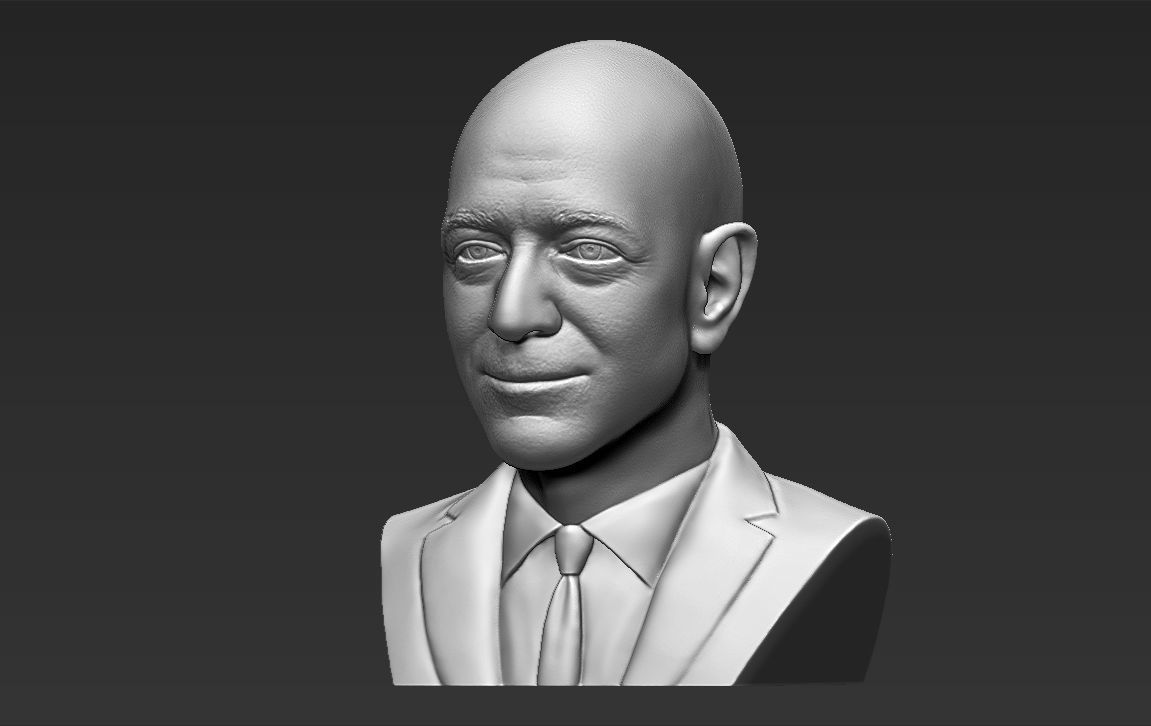 Jeff Bezos bust ready for full color 3D printing 3D print model_25
