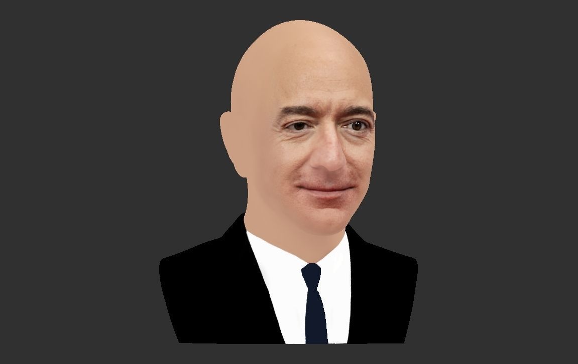 Jeff Bezos bust ready for full color 3D printing 3D print model_21
