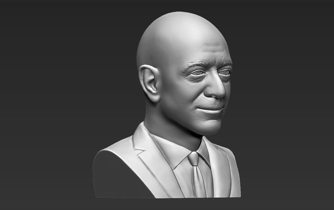 Jeff Bezos bust ready for full color 3D printing 3D print model_32