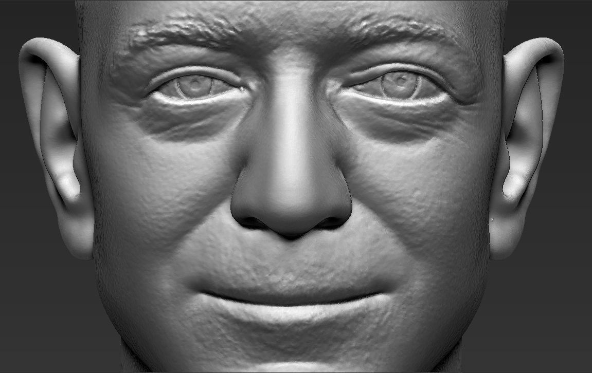 Jeff Bezos bust ready for full color 3D printing 3D print model_42