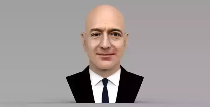 Jeff Bezos bust ready for full color 3D printing 3D print model