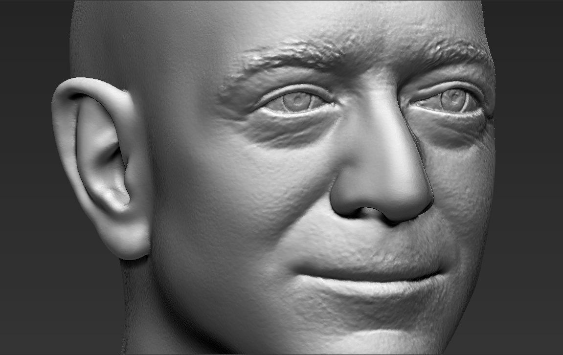 Jeff Bezos bust ready for full color 3D printing 3D print model_43