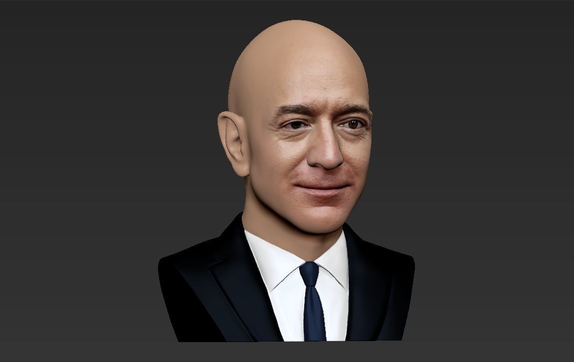 Jeff Bezos bust ready for full color 3D printing 3D print model_19