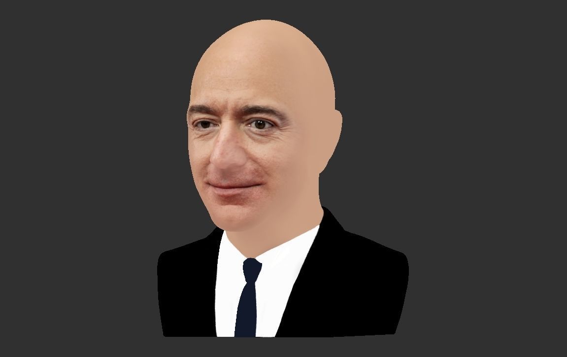 Jeff Bezos bust ready for full color 3D printing 3D print model_22