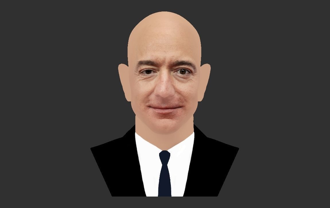 Jeff Bezos bust ready for full color 3D printing 3D print model_20