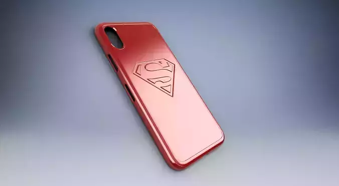 Iphone X case With Superman Logo 3D print model