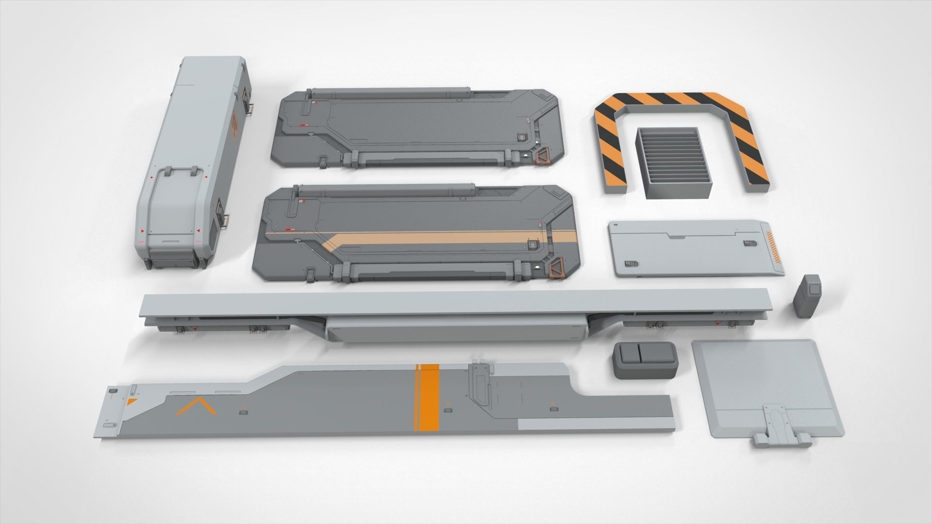 Sci-Fi architecture Elements collection 21 3D model_4