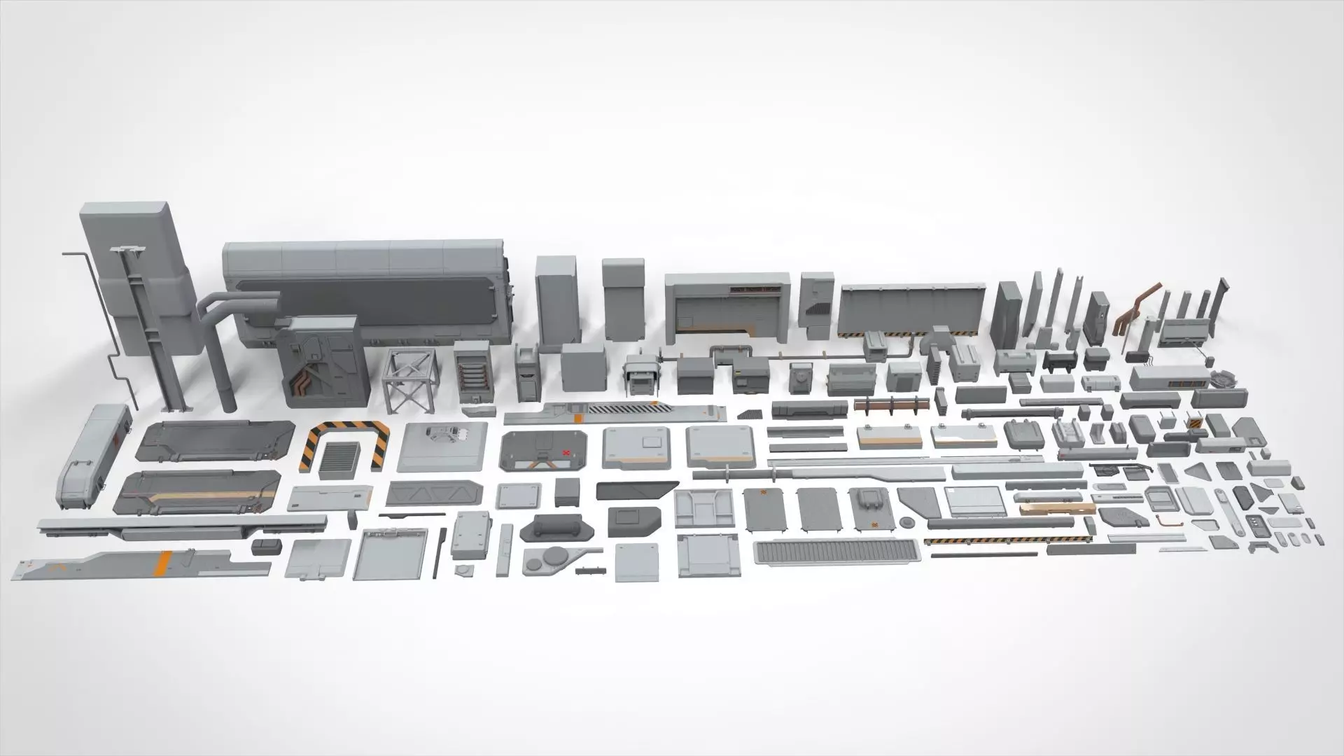 Sci-Fi architecture Elements collection 21 3D model_0