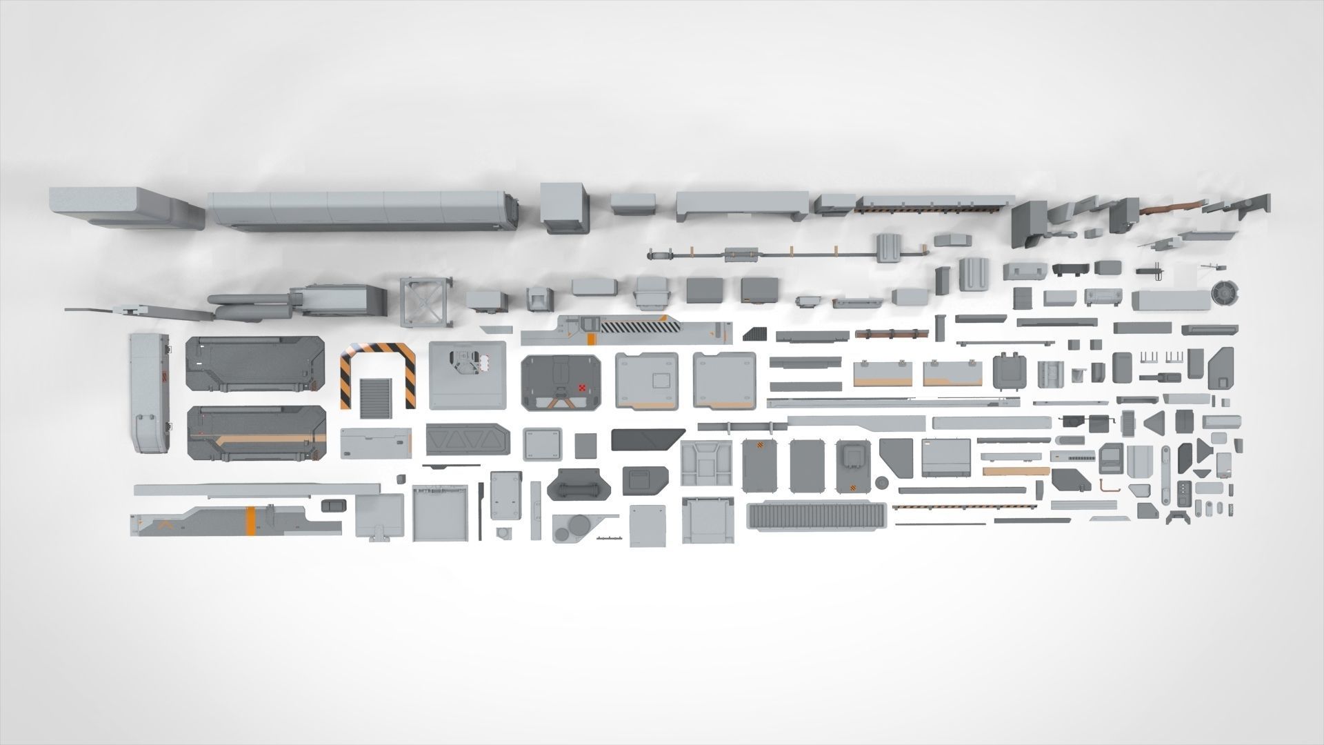 Sci-Fi architecture Elements collection 21 3D model_1