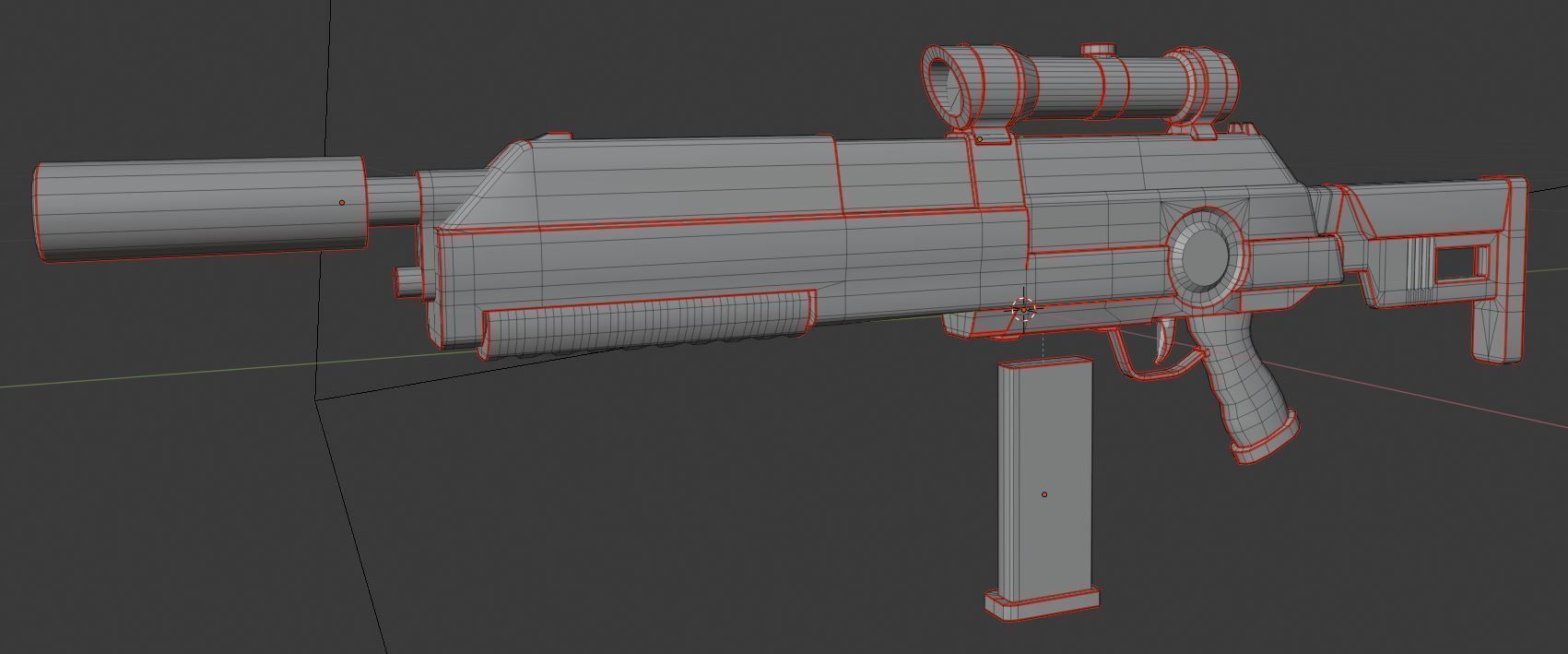 Futuristic Assault Rifle Low-poly 3D model_13