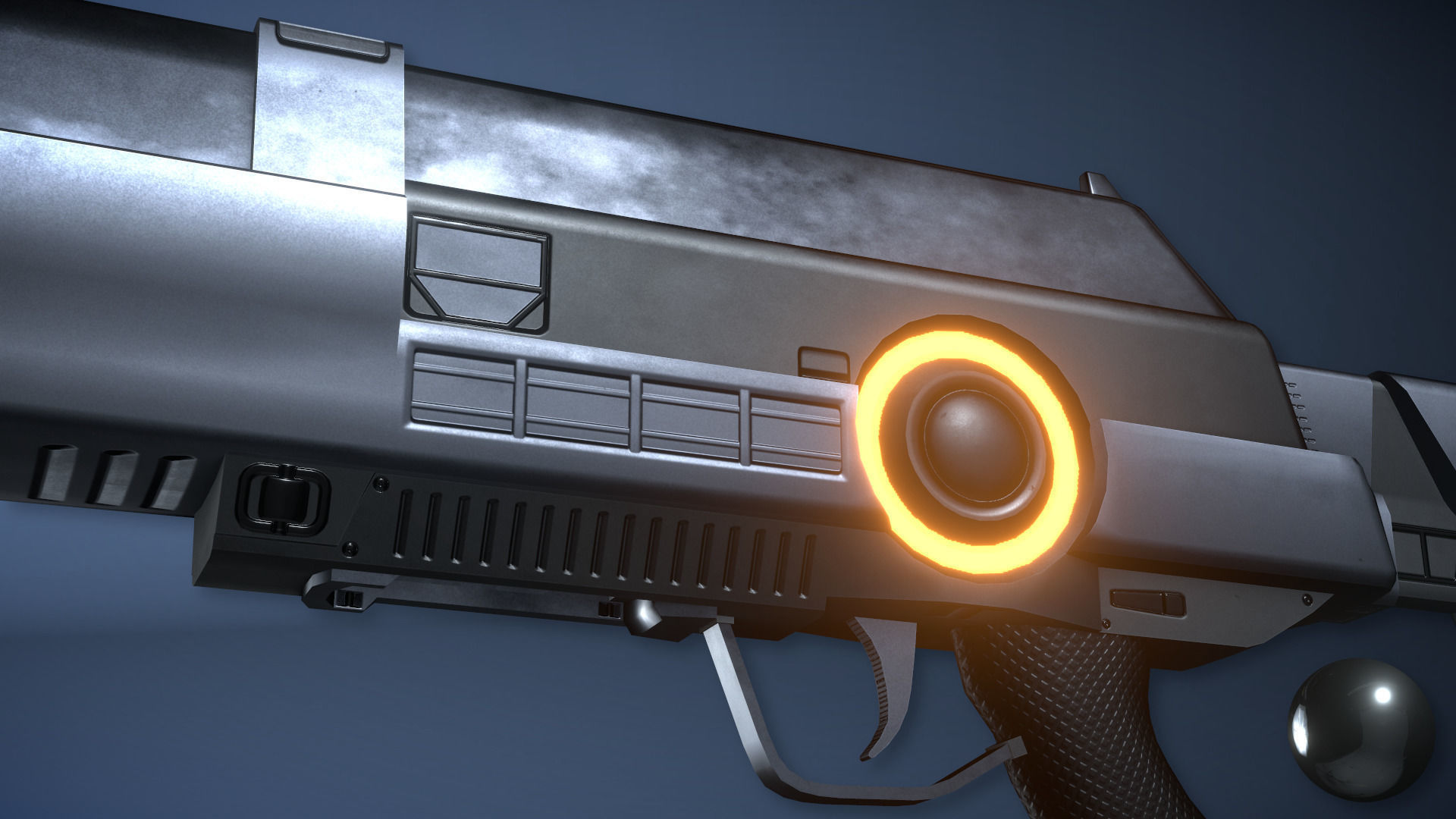 Futuristic Assault Rifle Low-poly 3D model_6