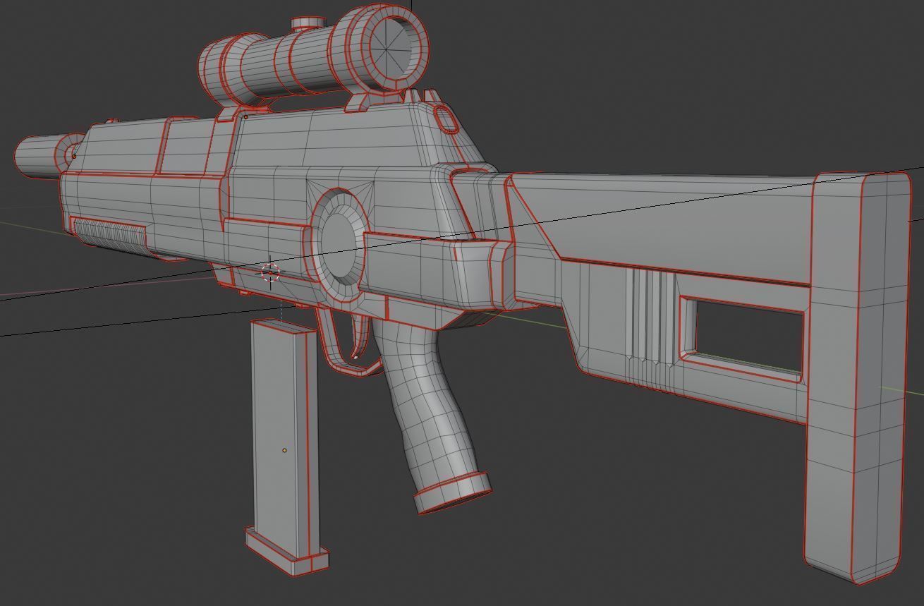 Futuristic Assault Rifle Low-poly 3D model_14