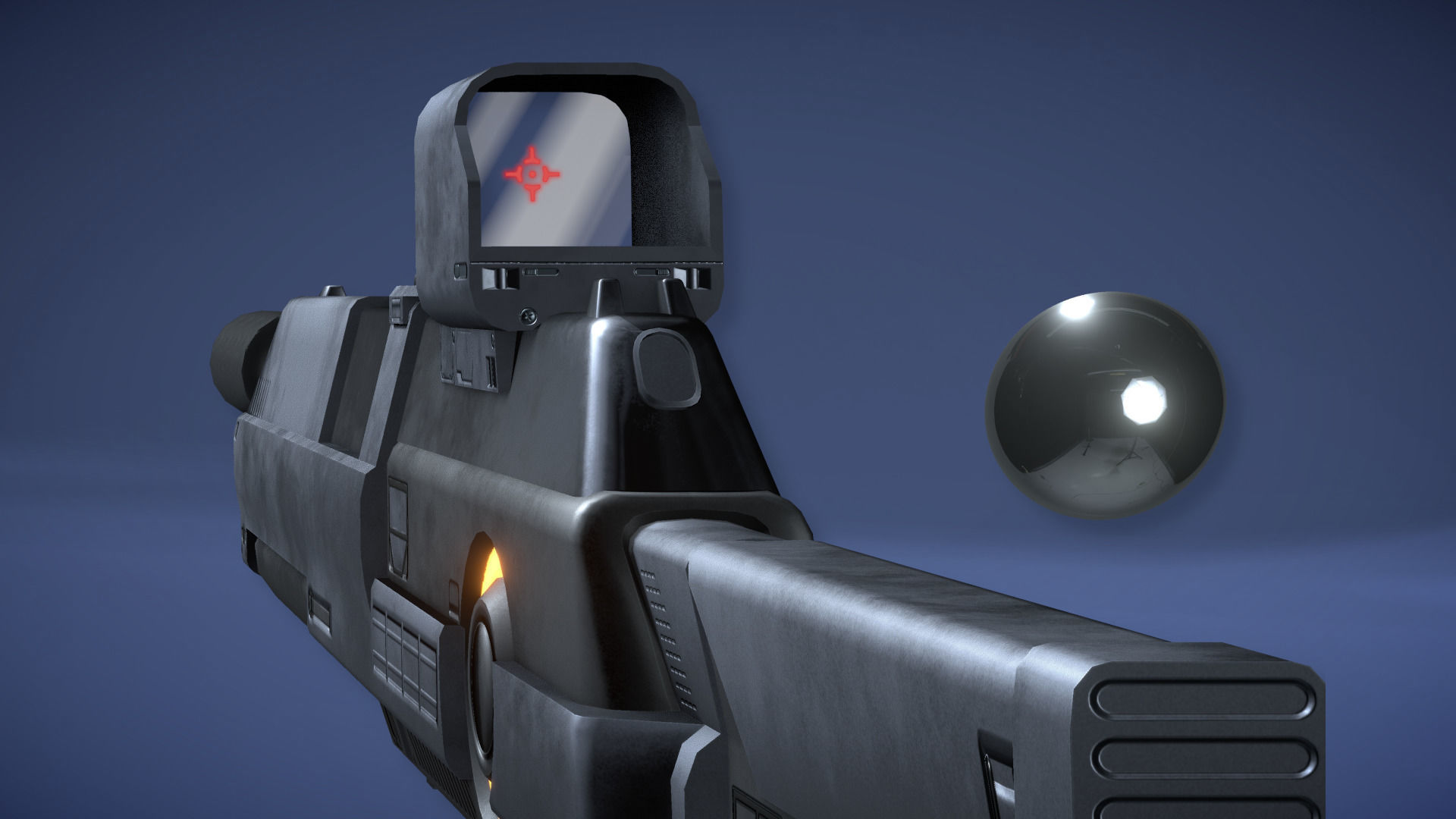 Futuristic Assault Rifle Low-poly 3D model_11