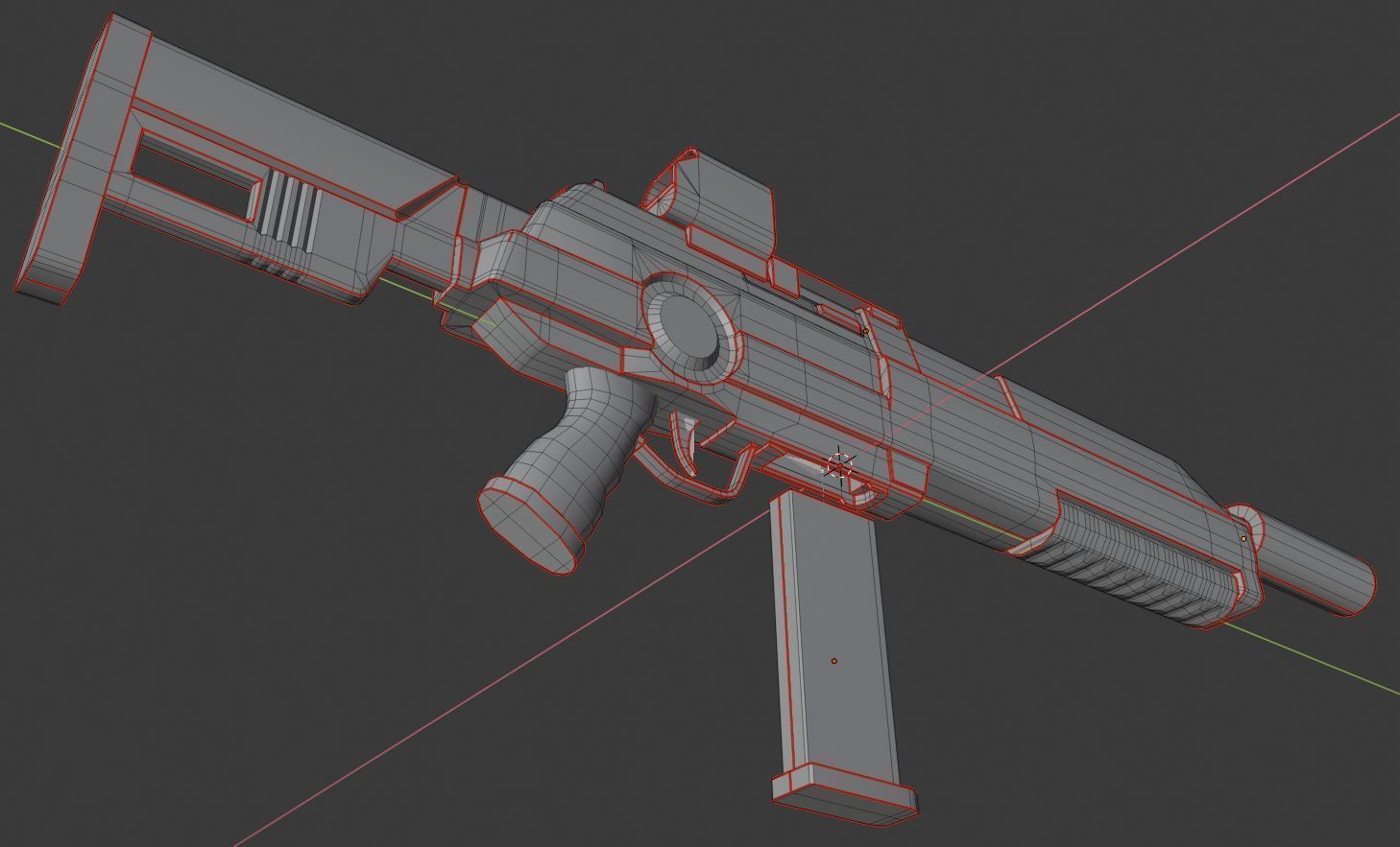Futuristic Assault Rifle Low-poly 3D model_15