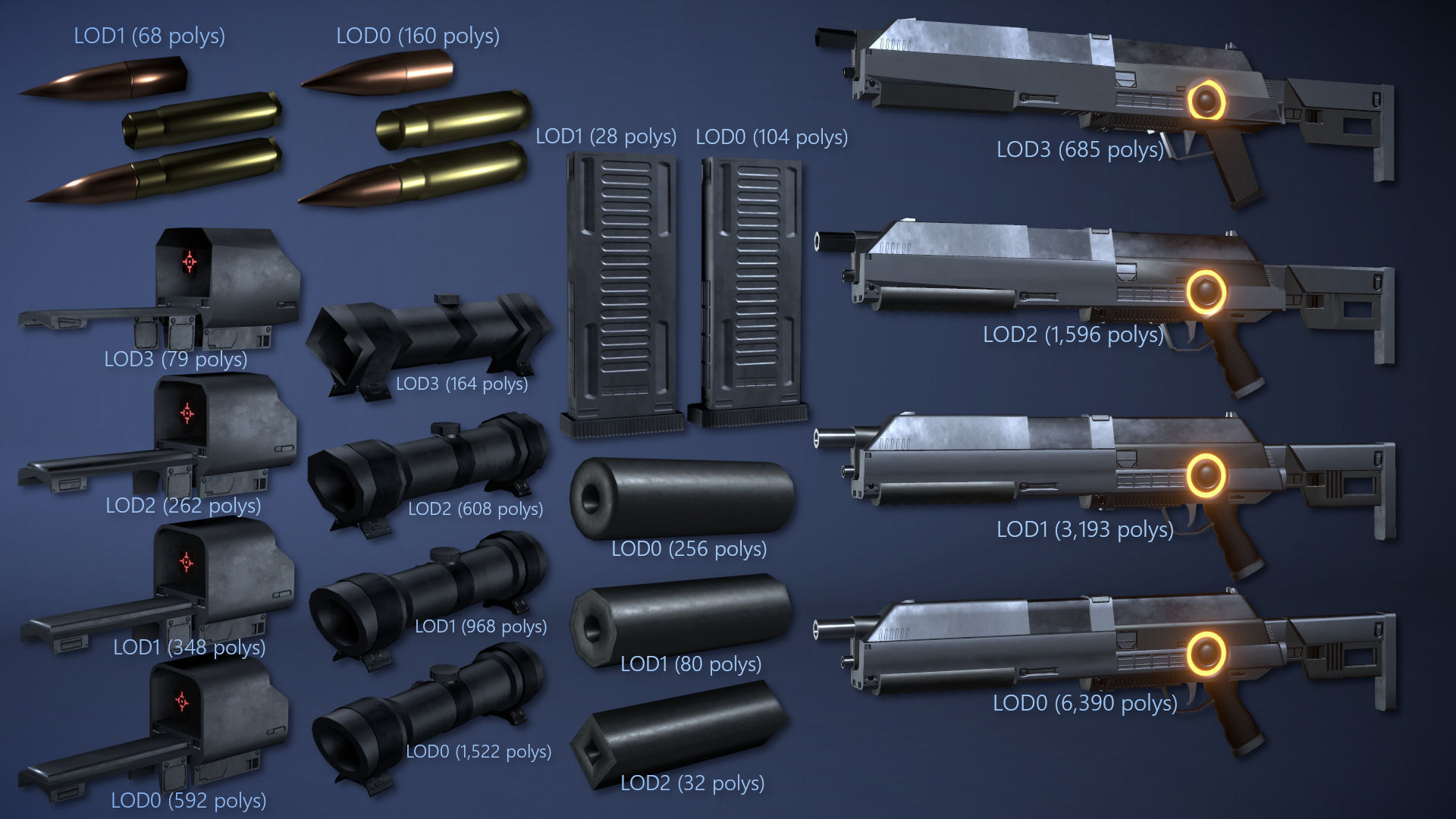 Futuristic Assault Rifle Low-poly 3D model_2