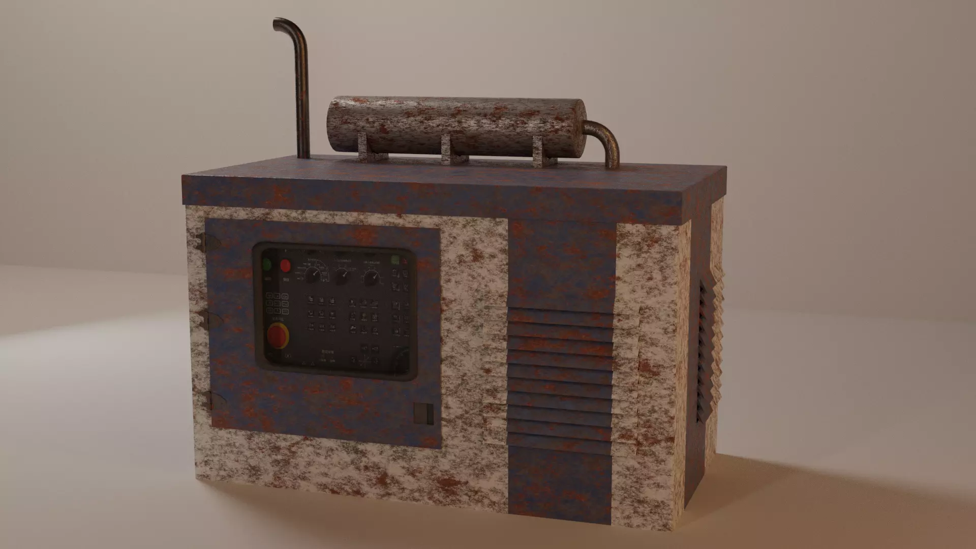 Generator-old-rusted old rusty machine Free low-poly 3D model