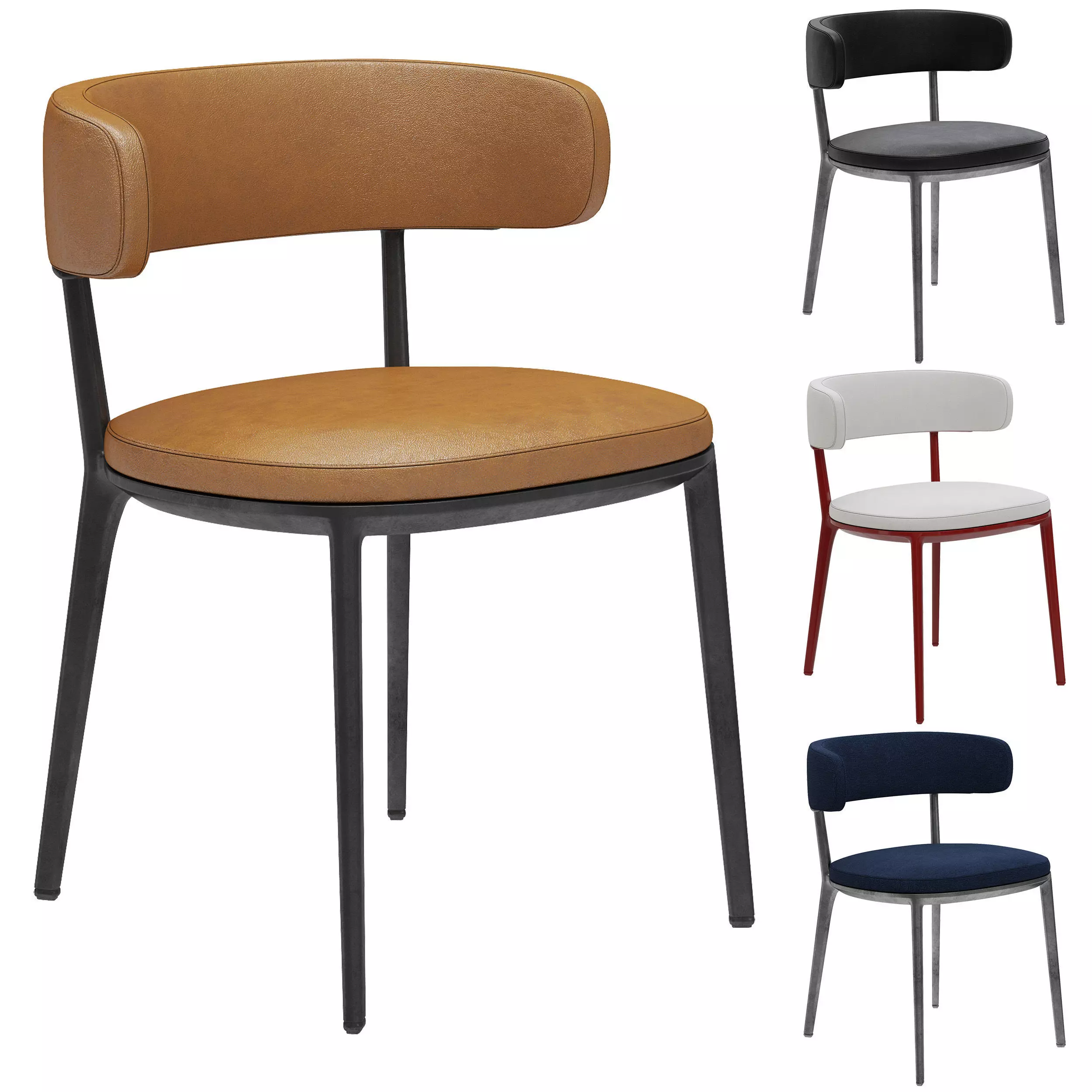 B and B italia Caratos Maxalto Dining Chair 3D model