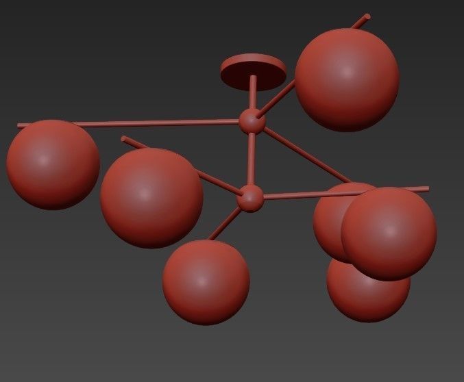 Modern Flush Mount Lighting 3D model_1