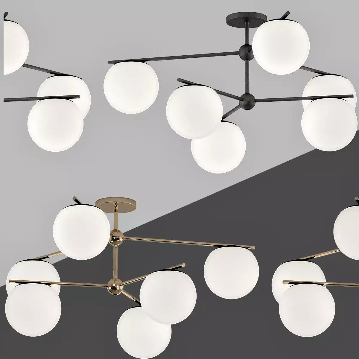 Modern Flush Mount Lighting 3D model_0