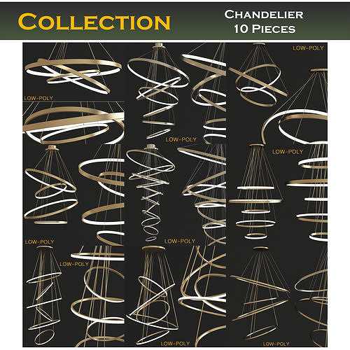 chandelier collection 100 3d models  3D Model Pack 3