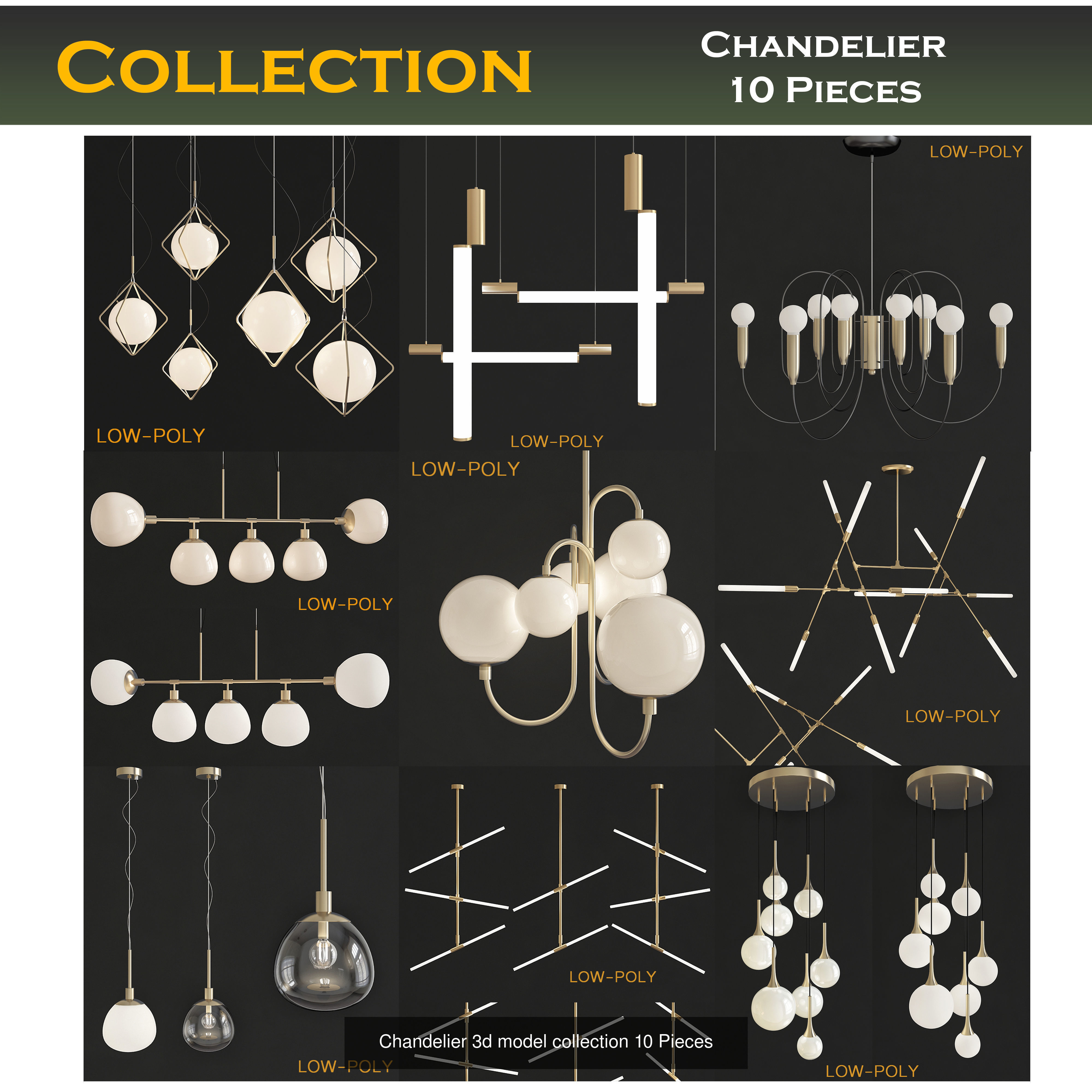 chandelier collection 100 3d models  _3