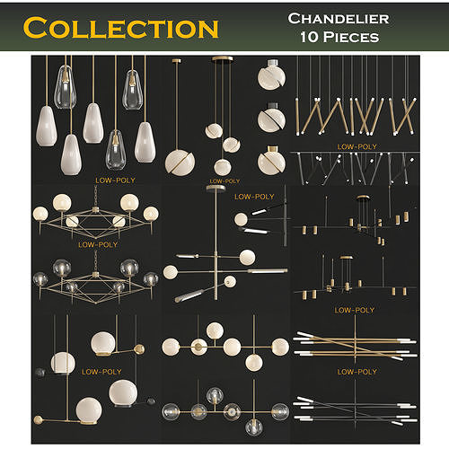 chandelier collection 100 3d models  3D Model Pack 6