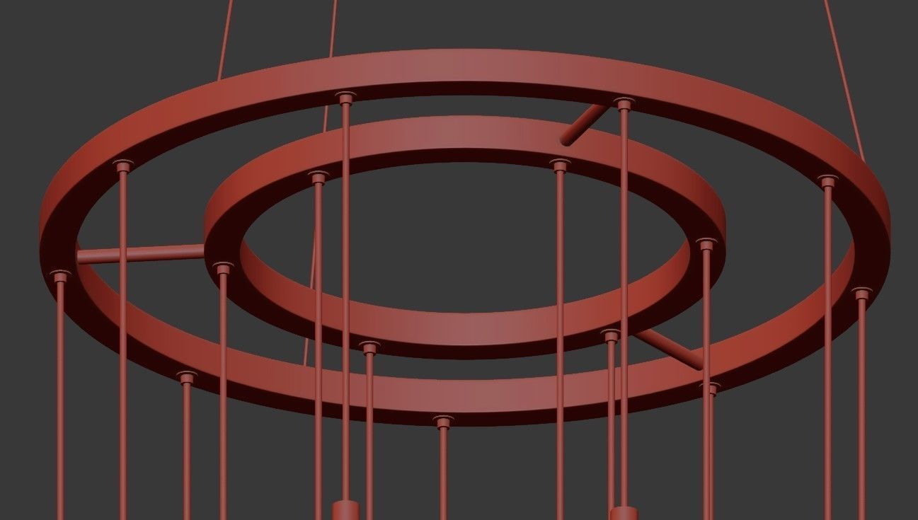 Candle Triplex Pendant 3D model_5