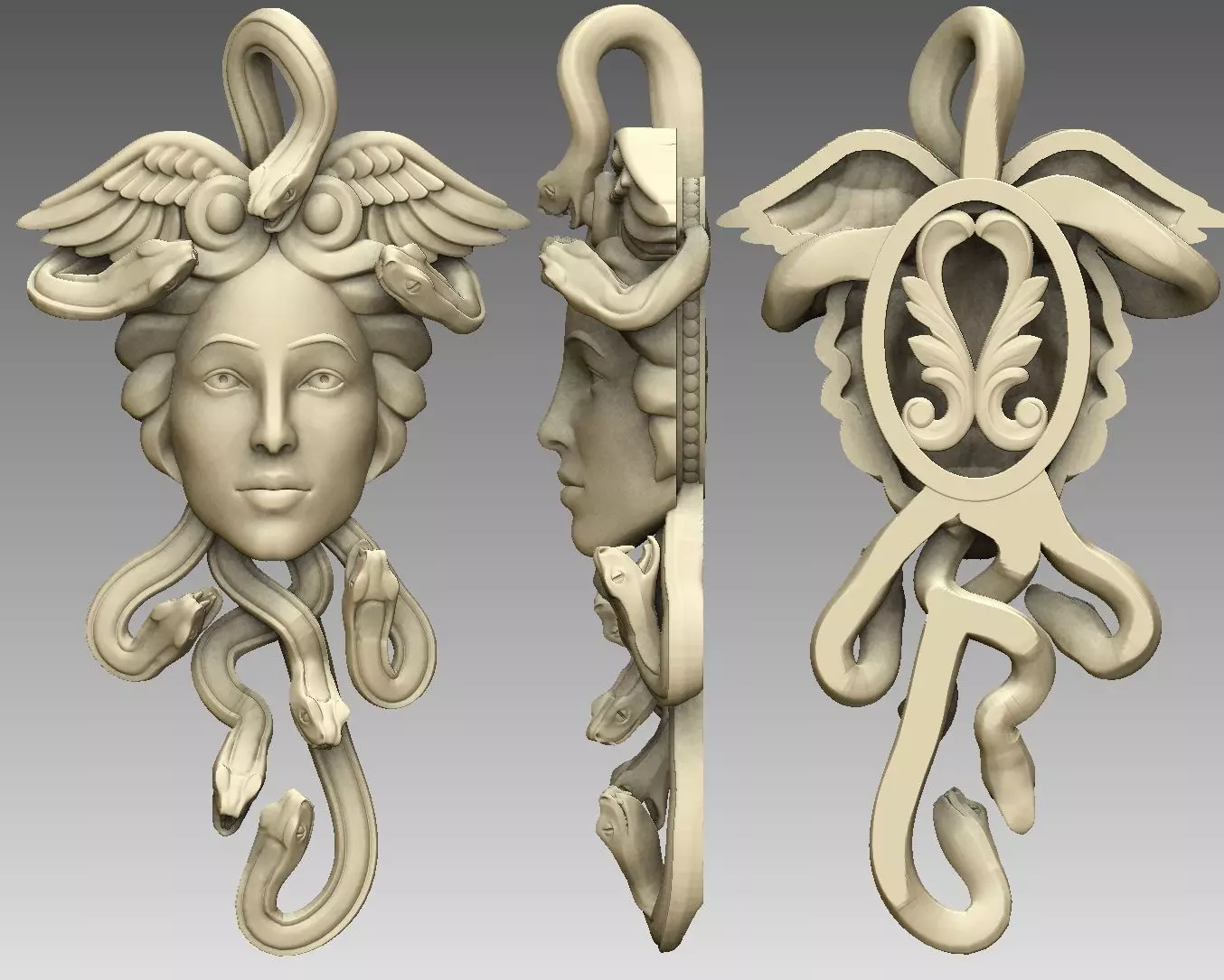 medousa pendant  3D print model_0