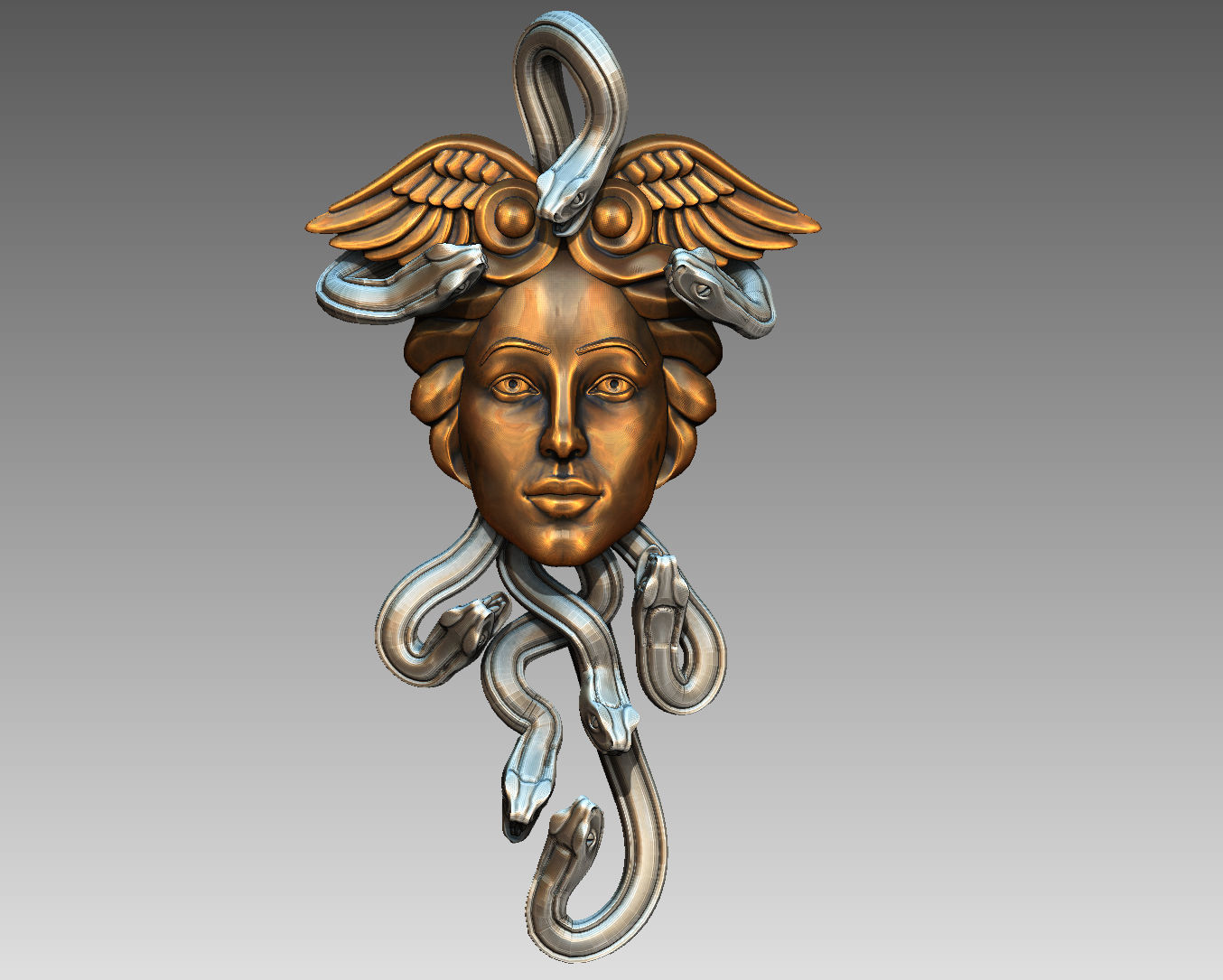 medousa pendant  3D print model_1