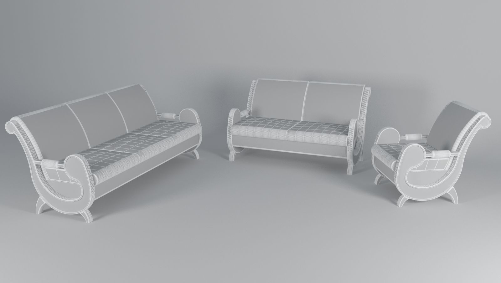modern sofa style Low-poly 3D model_4