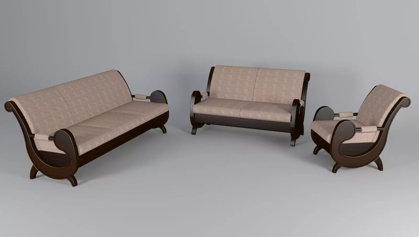 modern sofa style Low-poly 3D model_0