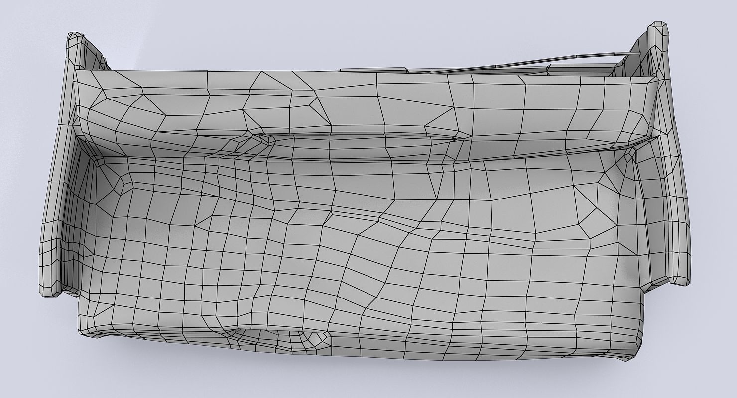 old sofa Low-poly 3D model_7