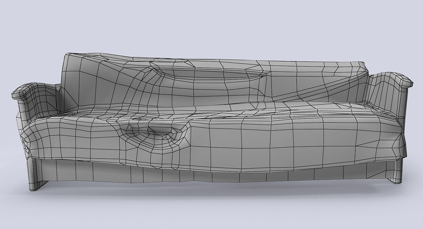old sofa Low-poly 3D model_6