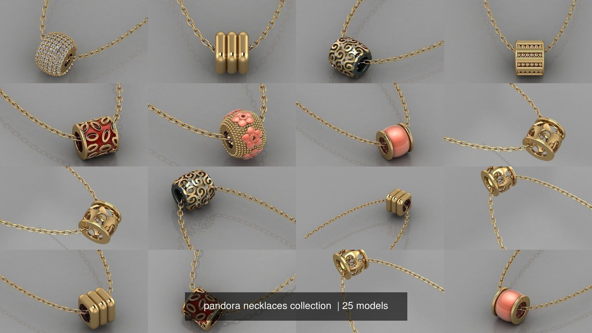 pandora necklaces collection  _1
