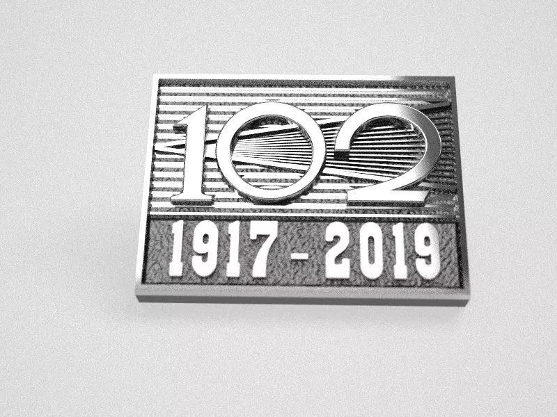 October 102 anniversary - badge Free 3D print model