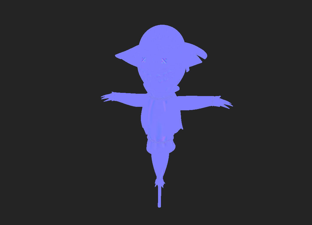 Scarecrow cartoon character wearing hat and sunglasses 3D model_16