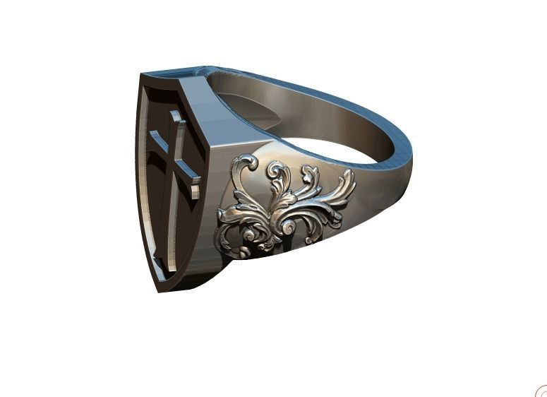 Knight Templar Ring  Masonic College Style Jewel 3D print model_3