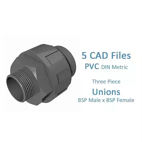 PVC Three Piece Unions - BSP Male x Female